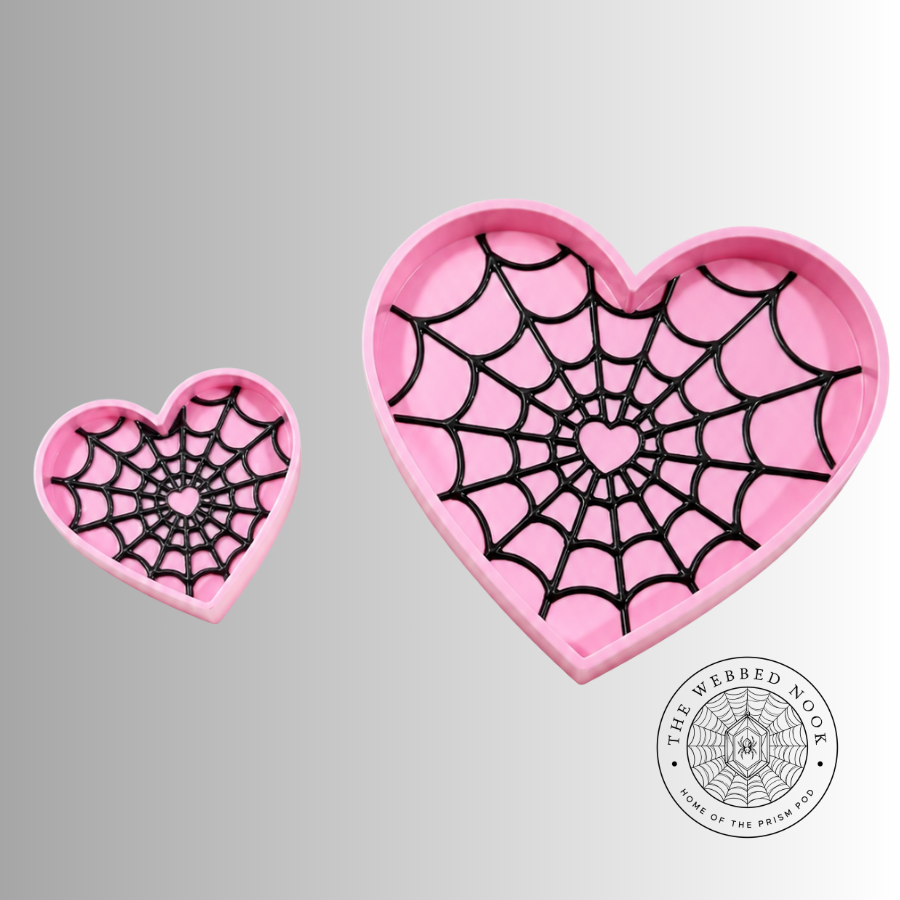 Spiderweb Heart Tarantula Water Dish – 3D Printed Spider Bowl