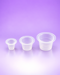 Clear Spider Sling Water Dishes 4-Pack | Tattoo Ink Cup Style | Small, Medium & Large