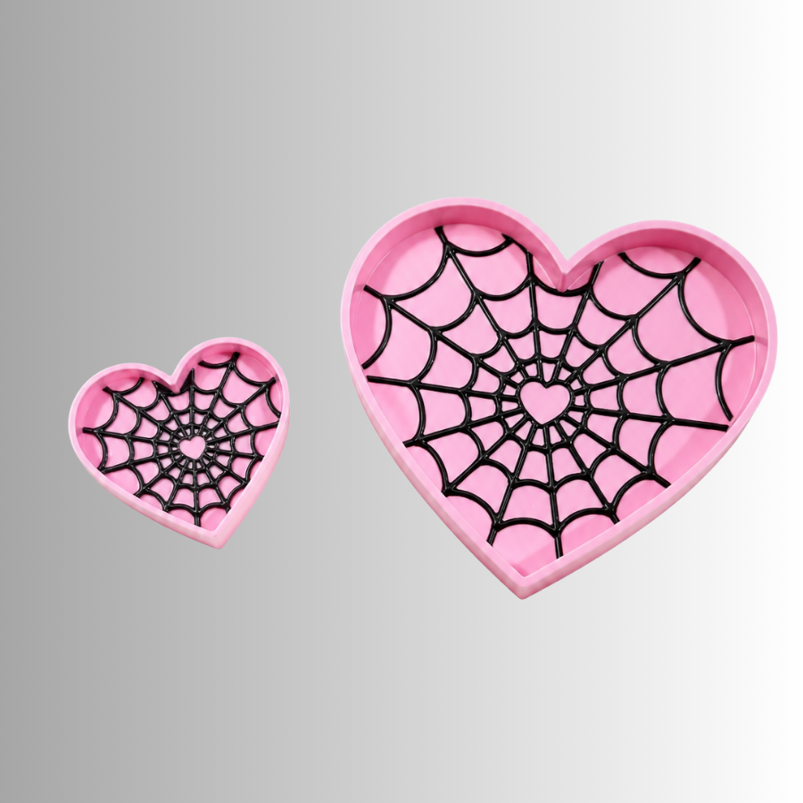 Spiderweb Heart Tarantula Water Dish – 3D Printed Spider Bowl